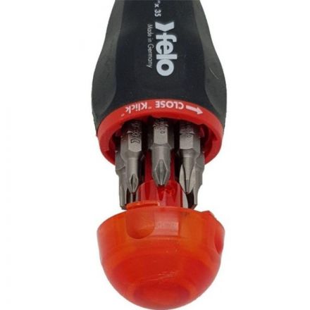 Отвертка с магнитным держателем под биты с набором бит 8шт Felo 37320805