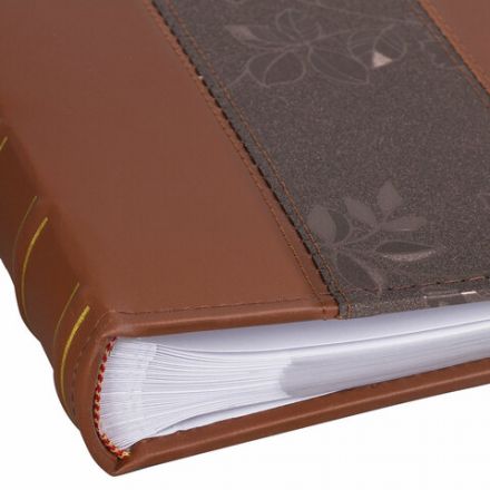 Фотоальбом BRAUBERG на 200 фото 10х15 см, под кожу (комбинированную), бумажные страницы, бокс, коричневый, 390483