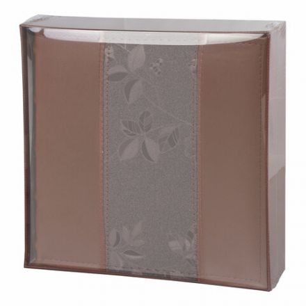 Фотоальбом BRAUBERG на 200 фото 10х15 см, под кожу (комбинированную), бумажные страницы, бокс, коричневый, 390483