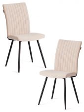 Стул обеденный Monte Carlo  (2 шт. в упаковке) TREND, велюр, бежевый/черный, 7, 49х51х93 см
