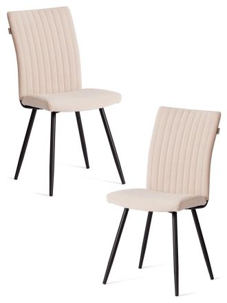Стул обеденный Monte Carlo (2 шт. в упаковке) TREND, велюр, бежевый/черный, 7, 49х51х93 см Стул обеденный Monte Carlo (2 шт. в упаковке) TREND, велюр, бежевый/черный, 7, 49х51х93 см