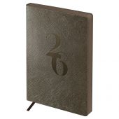 Ежедневник датированный 2026г., А6+, 176л., мягкий переплет, кожзам, BG "Shine. Dune", коричнево-зеленый,  цветной срез