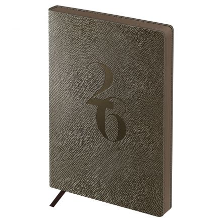 Ежедневник датированный 2026г., А6+, 176л., мягкий переплет, кожзам, BG "Shine. Dune", коричнево-зеленый,  цветной срез