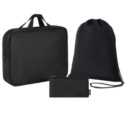 Папка на молнии с ручками А4, мешок для обуви 42х33 см, пенал 20х10 см, черный, НАБОР BRAUBERG, 273288