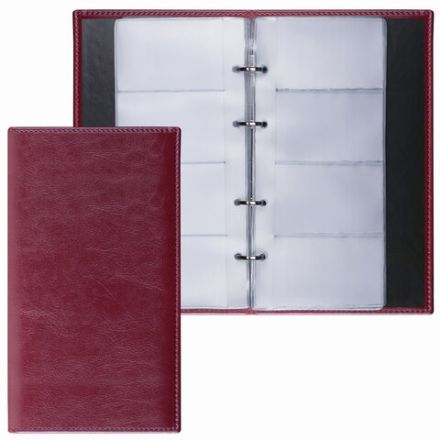 Визитница на кольцах BRAUBERG "Imperial", на 240 визиток, под гладкую кожу, бордовая, 231665 Визитница на кольцах BRAUBERG "Imperial", на 240 визиток, под гладкую кожу, бордовая, 231665