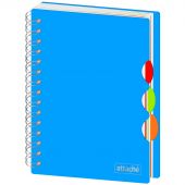 Бизнес-тетрадь Attache А5,100л,кл,спир,обл.пластик,с разделителями,голубой