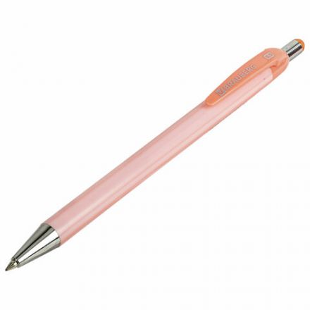 Ручка шариковая автоматическая BRAUBERG "Stripes Pastel", СИНЯЯ, корпус ассорти, пишущий узел 0,5 мм, линия письма 0,3 мм, 144220