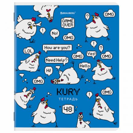 Тетрадь А5, 48 л., BRAUBERG, скоба, клетка, TWIN-лак, "КУРЛЫК И ВСЕ ВСЕ ВСЕ", (микс в ПУ), 405338