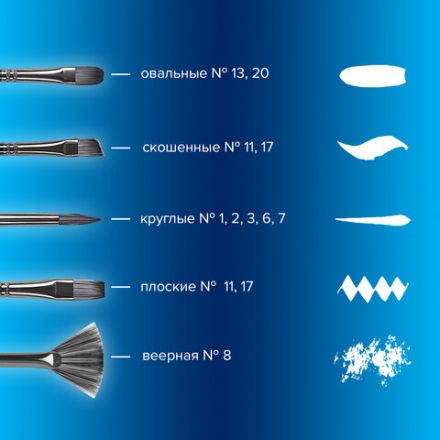 Кисти художественные набор 15 шт. + мастихин, в пенале, черные, синтетика, BRAUBERG ART DEBUT, 201043