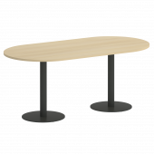 Home Office Стол овальный VR.SP-5-180.1 Акация/Антрацит металл 1800*900*750