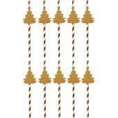 Трубочки для коктейля 'Елочка', полоска, набор 10 штук НГ, 2336852