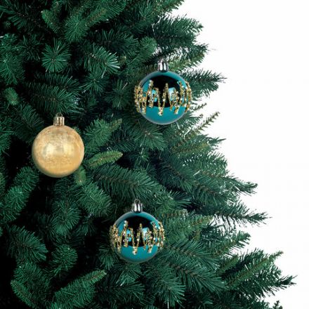 Шары ёлочные 6 шт., 6 см, "Powder Blue", бирюзовый/золото, пластик, ЗОЛОТАЯ СКАЗКА, 592178