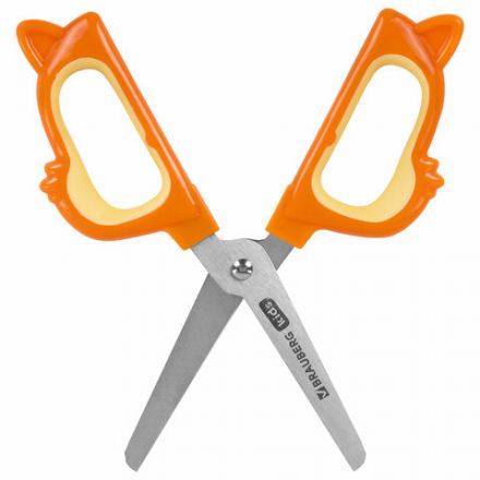 Ножницы 130 мм, фигурные рукоятки с резиновыми вставками "Белочка", с чехлом, BRAUBERG KIDS, 238353 Ножницы 130 мм, фигурные рукоятки с резиновыми вставками "Белочка", с чехлом, BRAUBERG KIDS, 238353