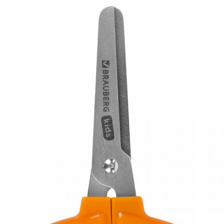 Ножницы 130 мм, фигурные рукоятки с резиновыми вставками "Белочка", с чехлом, BRAUBERG KIDS, 238353 Ножницы 130 мм, фигурные рукоятки с резиновыми вставками "Белочка", с чехлом, BRAUBERG KIDS, 238353