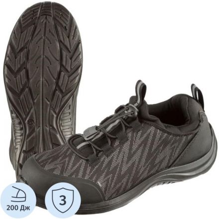 Кроссовки Мистраль Light ПУ из текс со светоотр эл черн с МП р. 41 (135559)