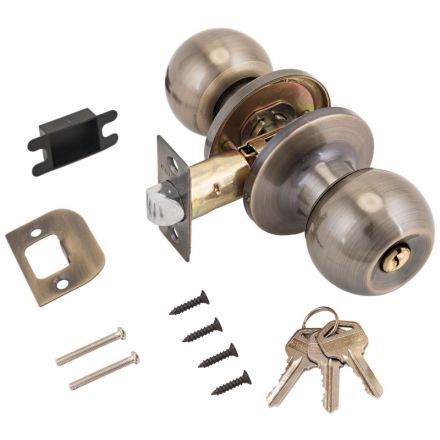 Защелка _УЗК_кноб круглый д/дер. дв. СТАНДАРТ 607 ET AB кл/фикс, бронза