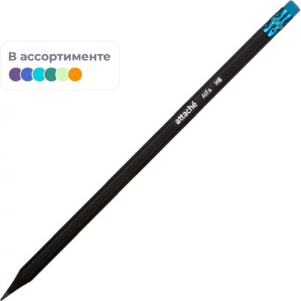 Карандаш чернографитный Attache Alfa НВ заточенный с ластиком