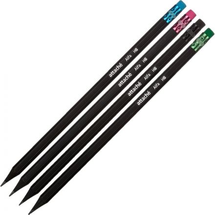 Карандаш чернографитный Attache Alfa НВ заточенный с ластиком