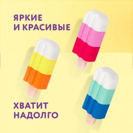 Набор ластиков фигурных ЮНЛАНДИЯ "СЛАДКИЕ ИСТОРИИ", 3 шт., ассорти, 229594