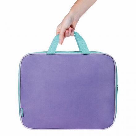 Папка на молнии с ручками STAFF EVERYDAY А4, 1 отделение, полиэстер, 80 мм, лавандовая, 271487