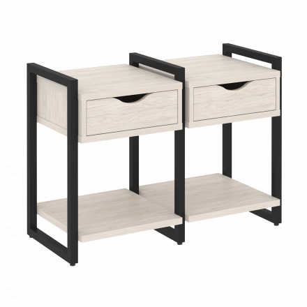 Loft Тумба на регулируемых опорах наборная. Вариант №1 VR.L-TN-1.O Денвер светлый/Чёрный металл 970*460*719