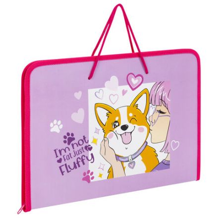 Папка для труда на молнии с ручками ПИФАГОР А4, 1 отделение, пластик, органайзер, "Fluffy akita", 272227 Папка для труда на молнии с ручками ПИФАГОР А4, 1 отделение, пластик, органайзер, "Fluffy akita", 272227