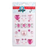 Наклейки "Хрустальные сердца", с европодвесом, ЛИПУНЯ, АССОРТИ, 125460