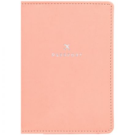 Обложка для паспорта OfficeSpace "Journey", экокожа софт-тач, персиковый, тиснение фольгой