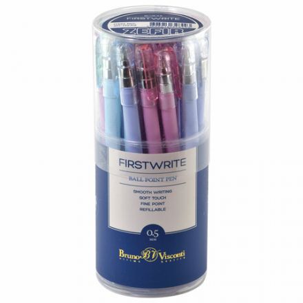 Ручка шариковая BRUNO VISCONTI FirstWrite, СИНЯЯ, Zefir, ассорти, узел 0,5 мм, линия письма 0,3 мм, 20-0239