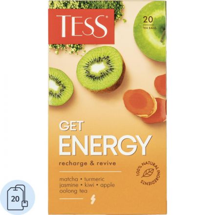 Чай Tess Get Energy улун с добавками, 1,5гх20шт/уп