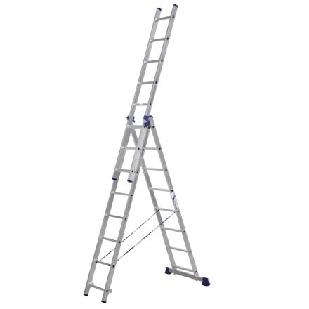 Лестница Алюмет алюминиевая трехсекционная 3x8 5308