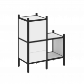 Loft Прямой стеллаж наборный VR.L-11 Белый бриллиант/Чёрный металл 862*446*1047