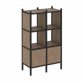 Loft Прямой стеллаж наборный VR.L-03 Дуб аризона/Чёрный металл 862*446*1458 Loft Прямой стеллаж наборный VR.L-03 Дуб аризона/Чёрный металл 862*446*1458