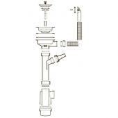Сифон Юкинокс выпуск большой с переливом S710,в комплекте с сифоном
