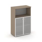 Estetica Шкаф сред. широкий (2 низ. фасада стекло в раме) ES.ST-2.2R Латте/Сатин матовый 800*420*1207 Estetica Шкаф сред. широкий (2 низ. фасада стекло в раме) ES.ST-2.2R Латте/Сатин матовый 800*420*1207