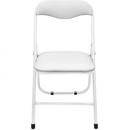 Стул складной каркас белый, кожзам белый РС 04