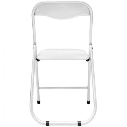Стул складной каркас белый, кожзам белый РС 04