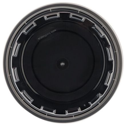 Контейнер одноразовый 530 мл, С КРЫШКОЙ, круглый, диаметр 152 мм, черный/прозрачный, ПП, ВЗЛП, 1264Ч