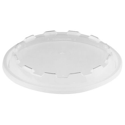 Контейнер одноразовый 530 мл, С КРЫШКОЙ, круглый, диаметр 152 мм, черный/прозрачный, ПП, ВЗЛП, 1264Ч