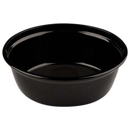 Контейнер одноразовый 530 мл, С КРЫШКОЙ, круглый, диаметр 152 мм, черный/прозрачный, ПП, ВЗЛП, 1264Ч