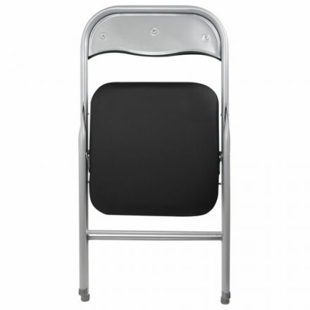 Стул складной BRABIX "Golf CF-007", серебристый каркас, кожзам чёрный, 532891