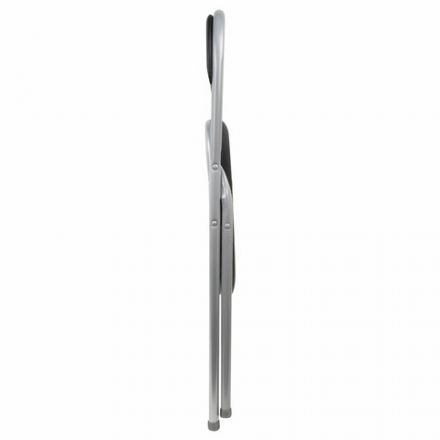 Стул складной BRABIX "Golf CF-007", серебристый каркас, кожзам чёрный, 532891