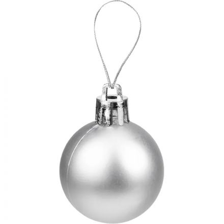 Набор шаров елочных 12 шт Чудеса, 4 см, серебряный с узором НУ-5623