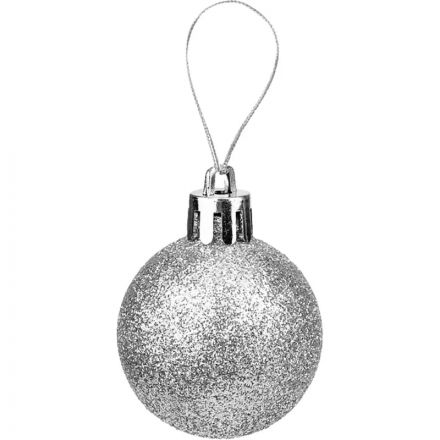 Набор шаров елочных 12 шт Чудеса, 4 см, серебряный с узором НУ-5623