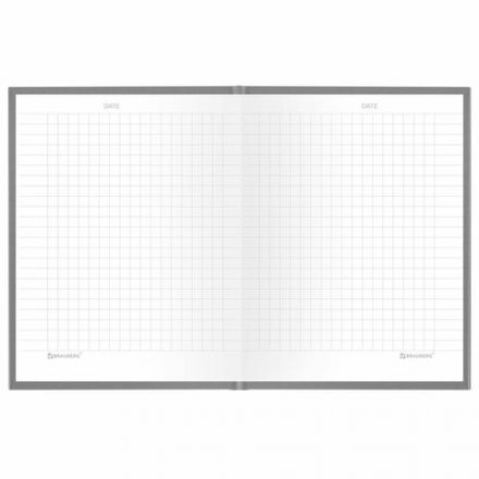 Блокнот МАЛЫЙ ФОРМАТ 110х147 мм, А6, 80 л., твердый, клетка, BRAUBERG "Minimal", серый, 116445