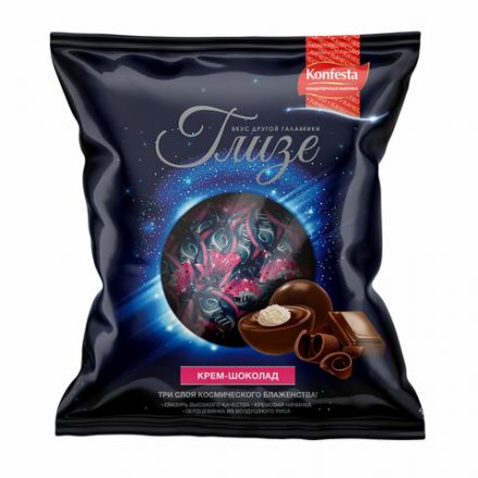 Конфеты ГЛИЗЕ с кремовой начинкой со вкусом "Шоколад" и воздушным рисом, 500 г, пакет Конфеты ГЛИЗЕ с кремовой начинкой со вкусом "Шоколад" и воздушным рисом, 500 г, пакет