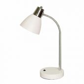 Настольная лампа светильник "Руна" на подставке, цоколь E27, 40 Вт, белый хромированный