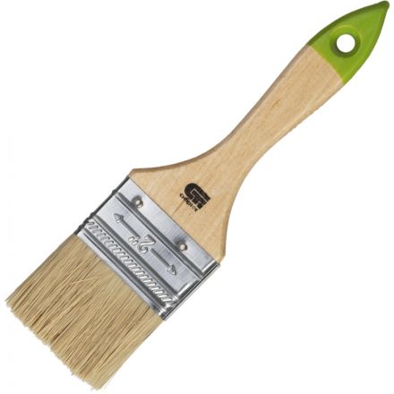 Кисть плоская 50 мм, натуральная щетина, деревянная ручка Сибртех (82263)