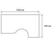 Стол эргономичный Metal System St  пр.  БП.СА-2Пр 1400x900x750 Дуб Нав/Сер