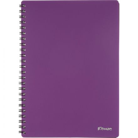 Бизнес-тетрадь Комус А5 60л, кл., обл.пластик, спираль, фиолет.Classic